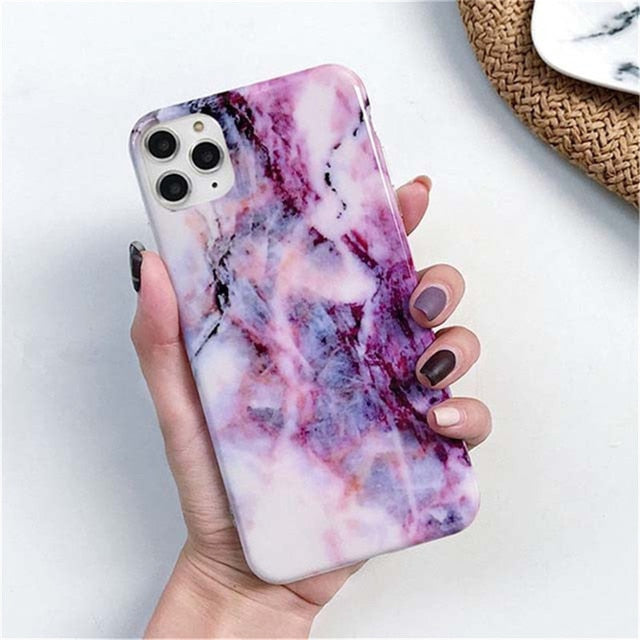 Ottwn Marble Stone Texture Phone Case For iPhone 12 13 Mini Pro Max 11 Pro Max X XR XS Max 7 8 6s Plus SE 2020 Soft IMD Cover freeshipping - Best iPhone Cases Accessories