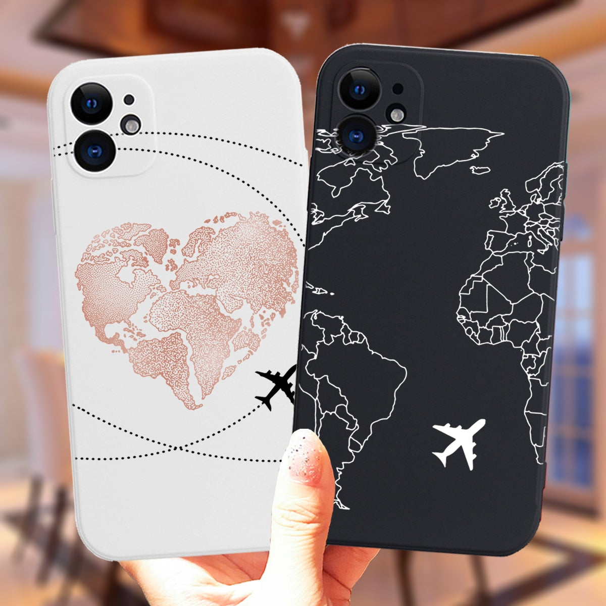 Luxury Popular Planes World Map Travel Silicone Case For iPhone 11 12 13 Pro MAX X XS XR 7 8 Plus Cute Candy Matte Soft Cover freeshipping - Best iPhone Cases Accessories