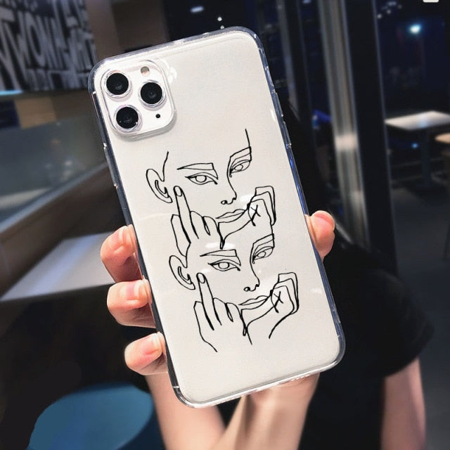 Soft Silicon Funny Phone Case For iPhone 13 11 Pro Max 12 mini SE2020 6 7 8 Plus XR XS Max Luxury Clear Back Cover Funda Coque freeshipping - Best iPhone Cases Accessories
