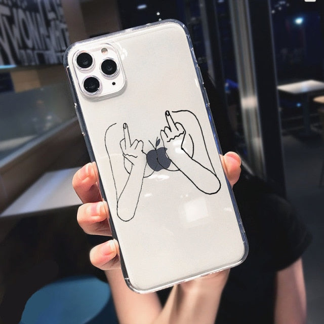 Soft Silicon Funny Phone Case For iPhone 13 11 Pro Max 12 mini SE2020 6 7 8 Plus XR XS Max Luxury Clear Back Cover Funda Coque freeshipping - Best iPhone Cases Accessories