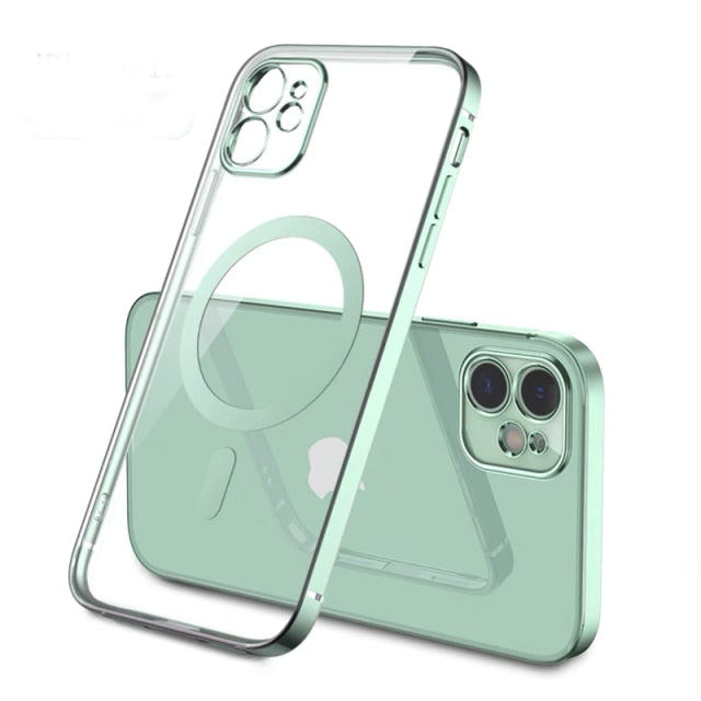 Original Official Magsafe Magnetic Wireless Charging Plating Case For iPhone 13 12 11 Pro Max Mini Back Phone Cover Accessories freeshipping - Best iPhone Cases Accessories