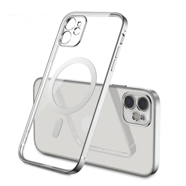 Original Official Magsafe Magnetic Wireless Charging Plating Case For iPhone 13 12 11 Pro Max Mini Back Phone Cover Accessories freeshipping - Best iPhone Cases Accessories