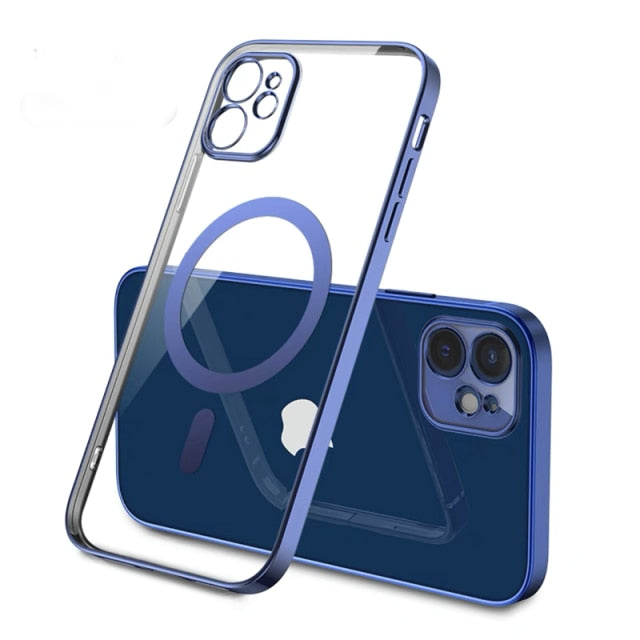 Original Official Magsafe Magnetic Wireless Charging Plating Case For iPhone 13 12 11 Pro Max Mini Back Phone Cover Accessories freeshipping - Best iPhone Cases Accessories