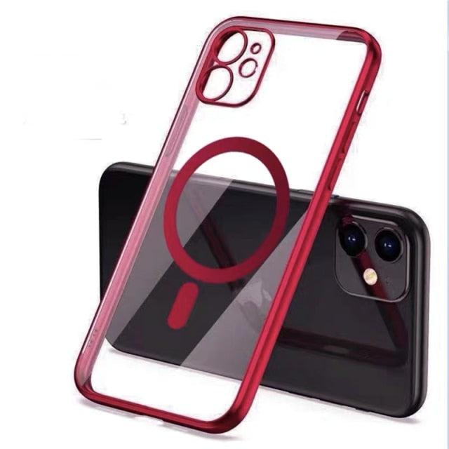 Original Official Magsafe Magnetic Wireless Charging Plating Case For iPhone 13 12 11 Pro Max Mini Back Phone Cover Accessories freeshipping - Best iPhone Cases Accessories