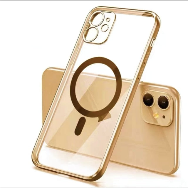 Original Official Magsafe Magnetic Wireless Charging Plating Case For iPhone 13 12 11 Pro Max Mini Back Phone Cover Accessories freeshipping - Best iPhone Cases Accessories