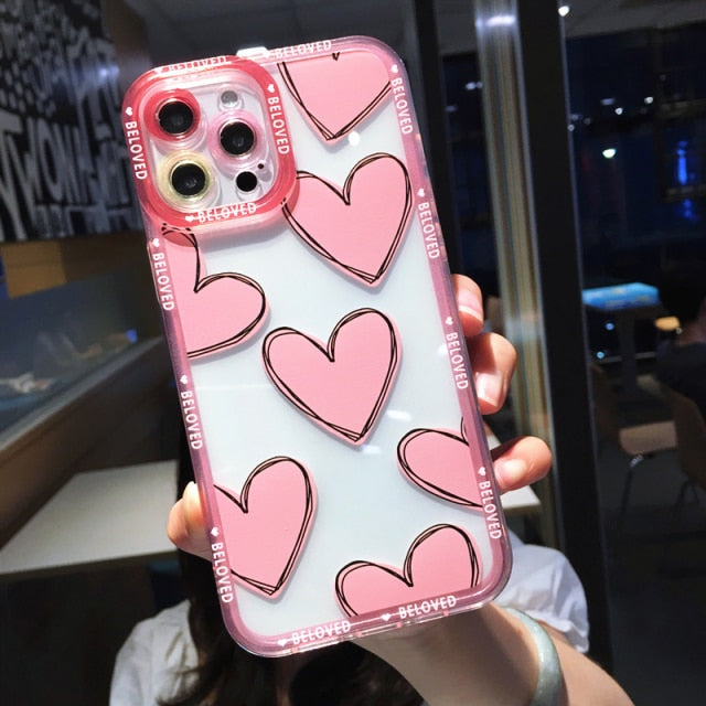 Colorful Cute Wave Poin Clear Phone Case For iPhone 13 Pro MAX 12 11 X XS XR 7 8 Plus Fashion Transparent Soft Shockproof Cover freeshipping - Best iPhone Cases Accessories