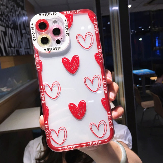 Colorful Cute Wave Poin Clear Phone Case For iPhone 13 Pro MAX 12 11 X XS XR 7 8 Plus Fashion Transparent Soft Shockproof Cover freeshipping - Best iPhone Cases Accessories
