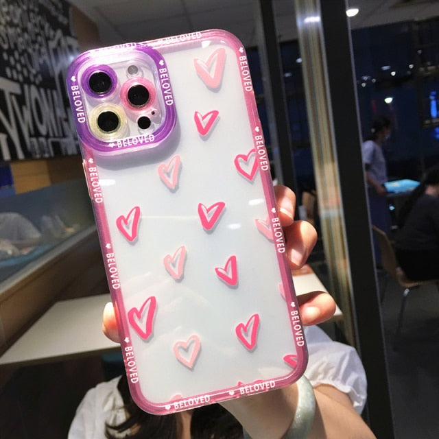 Colorful Cute Wave Poin Clear Phone Case For iPhone 13 Pro MAX 12 11 X XS XR 7 8 Plus Fashion Transparent Soft Shockproof Cover freeshipping - Best iPhone Cases Accessories
