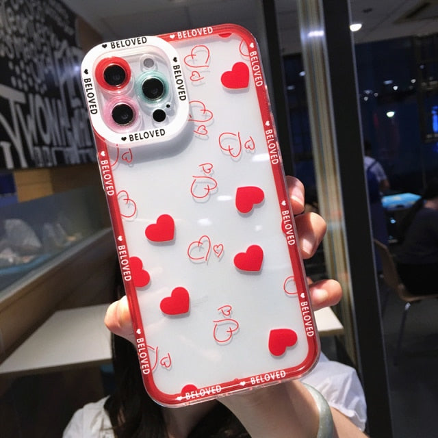Colorful Cute Wave Poin Clear Phone Case For iPhone 13 Pro MAX 12 11 X XS XR 7 8 Plus Fashion Transparent Soft Shockproof Cover freeshipping - Best iPhone Cases Accessories