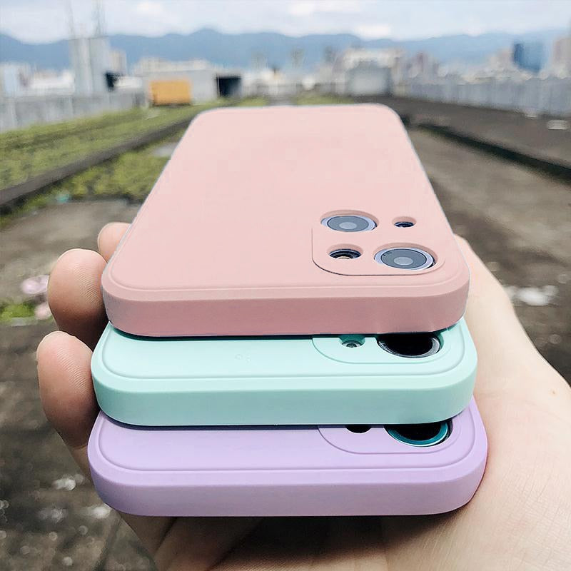 Luxury Original Square Liquid Silicone Phone Case For iPhone 12 13 11 Pro Max Mini XS X XR 7 8 Plus SE 2 Thin Soft Candy Cover freeshipping - Best iPhone Cases Accessories