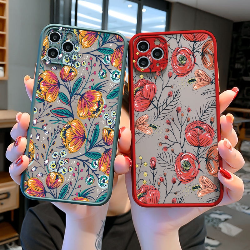 Flower Bud Phone Case for iphone 11 12 13 Pro Max for iphone X XS MAX XR 6s 7 8 Plus SE 2 Back Hard Shockproof Cover Funda Shell freeshipping - Best iPhone Cases Accessories