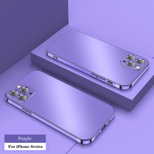 Colored Square Plating Transparent Soft Thin TPU Case For iPhone 12 and below freeshipping - Best iPhone Cases Accessories