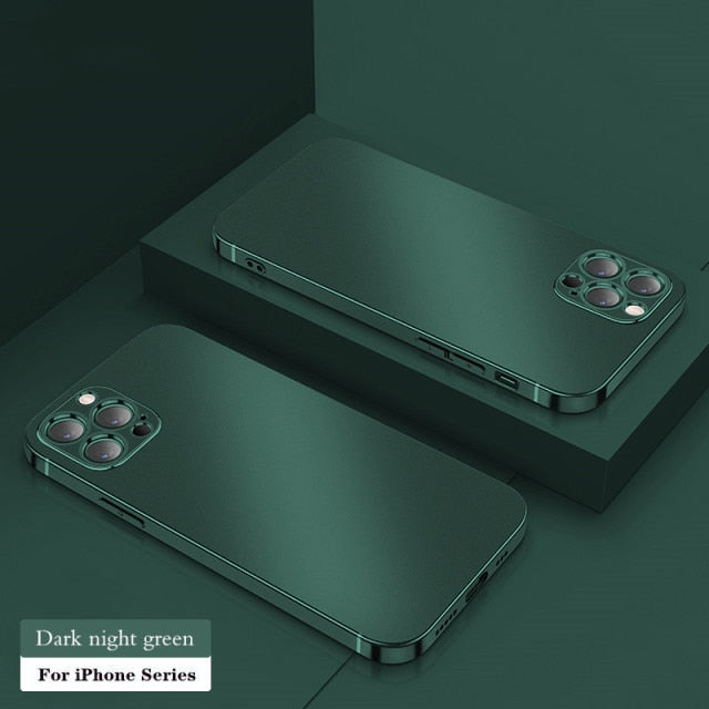 Colored Square Plating Transparent Soft Thin TPU Case For iPhone 12 and below freeshipping - Best iPhone Cases Accessories