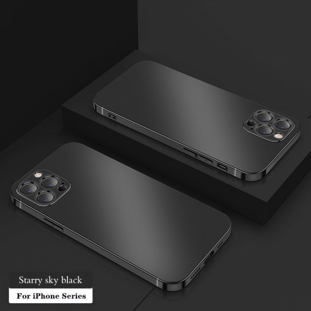 Colored Square Plating Transparent Soft Thin TPU Case For iPhone 12 and below freeshipping - Best iPhone Cases Accessories