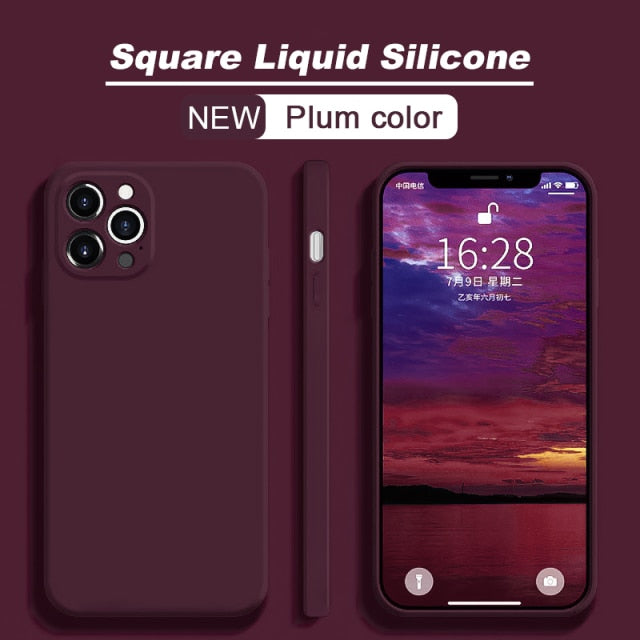 Official Square Liquid Silicone Case For iPhone 11 13 12 Pro Max Mini Full Protector Case For iPhone XS MAX XR X 7 8 PLUS Cover freeshipping - Best iPhone Cases Accessories