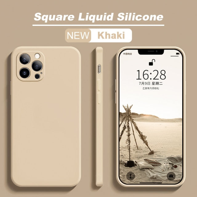 Official Square Liquid Silicone Case For iPhone 11 13 12 Pro Max Mini Full Protector Case For iPhone XS MAX XR X 7 8 PLUS Cover freeshipping - Best iPhone Cases Accessories