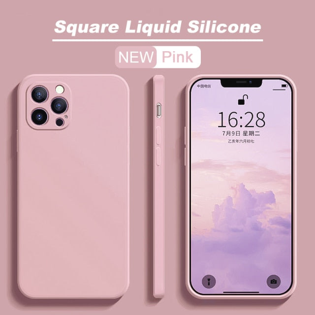 Official Square Liquid Silicone Case For iPhone 11 13 12 Pro Max Mini Full Protector Case For iPhone XS MAX XR X 7 8 PLUS Cover freeshipping - Best iPhone Cases Accessories