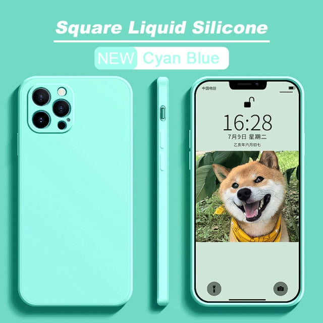 Official Square Liquid Silicone Case For iPhone 11 13 12 Pro Max Mini Full Protector Case For iPhone XS MAX XR X 7 8 PLUS Cover freeshipping - Best iPhone Cases Accessories