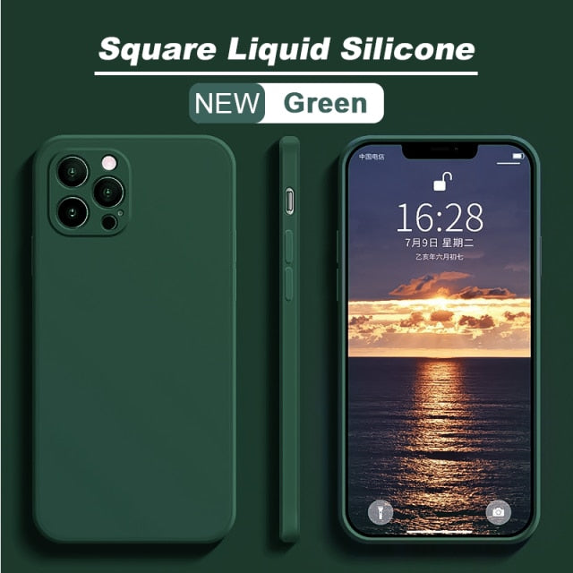 Official Square Liquid Silicone Case For iPhone 11 13 12 Pro Max Mini Full Protector Case For iPhone XS MAX XR X 7 8 PLUS Cover freeshipping - Best iPhone Cases Accessories