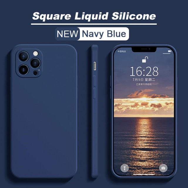 Official Square Liquid Silicone Case For iPhone 11 13 12 Pro Max Mini Full Protector Case For iPhone XS MAX XR X 7 8 PLUS Cover freeshipping - Best iPhone Cases Accessories
