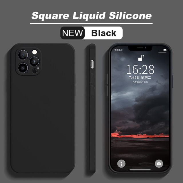 Official Square Liquid Silicone Case For iPhone 11 13 12 Pro Max Mini Full Protector Case For iPhone XS MAX XR X 7 8 PLUS Cover freeshipping - Best iPhone Cases Accessories
