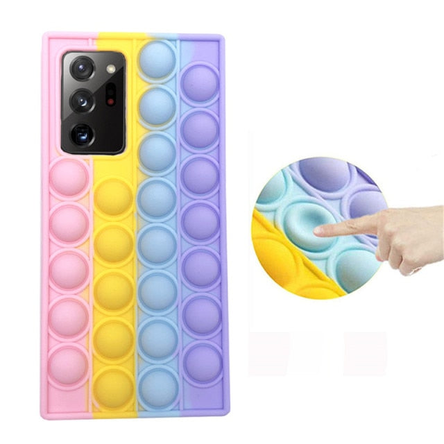 Push Bubble Relieve Stress Case for IPhone 11 12 13 Mini Pro XS Max Xr X 6s 7 8 Plus Silicone Soft Pop Fidget Toys Rainbow Cover freeshipping - Best iPhone Cases Accessories