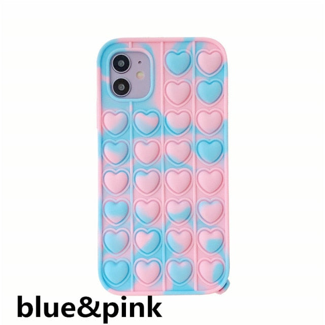 Push Bubble Relieve Stress Case for IPhone 11 12 13 Mini Pro XS Max Xr X 6s 7 8 Plus Silicone Soft Pop Fidget Toys Rainbow Cover freeshipping - Best iPhone Cases Accessories