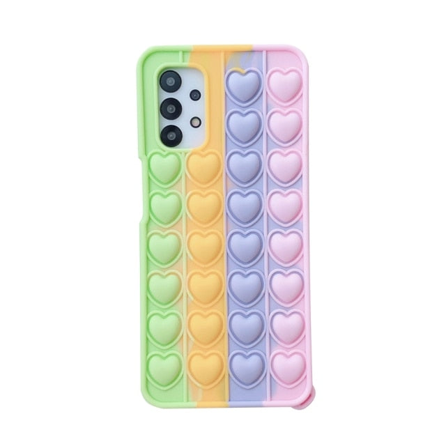 Push Bubble Relieve Stress Case for IPhone 11 12 13 Mini Pro XS Max Xr X 6s 7 8 Plus Silicone Soft Pop Fidget Toys Rainbow Cover freeshipping - Best iPhone Cases Accessories