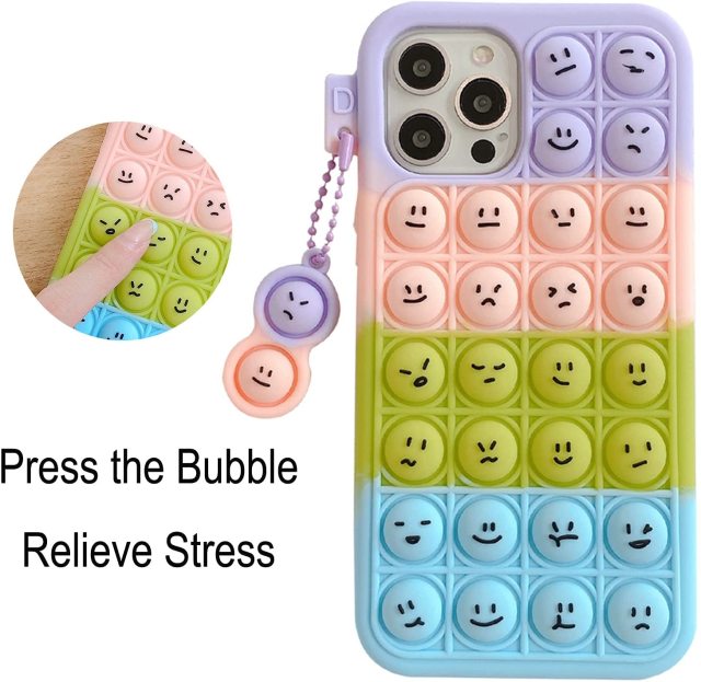 Push Bubble Relieve Stress Case for IPhone 11 12 13 Mini Pro XS Max Xr X 6s 7 8 Plus Silicone Soft Pop Fidget Toys Rainbow Cover freeshipping - Best iPhone Cases Accessories