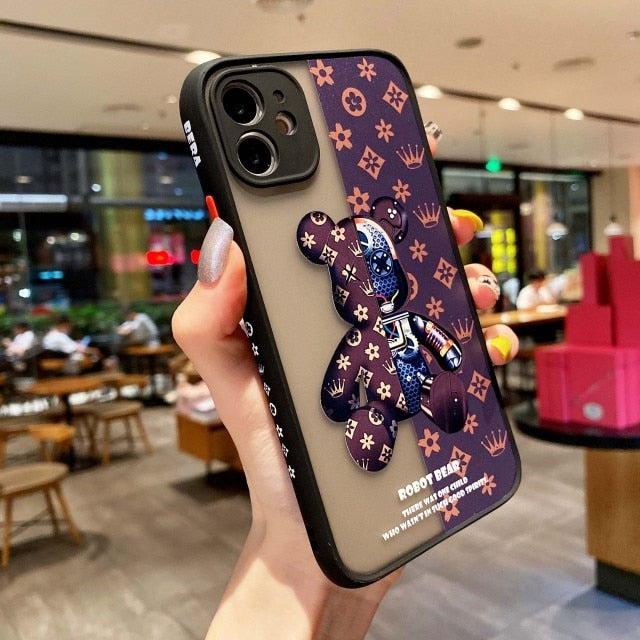 Luxury Bear Phone Cases with Mini Camera Lens Cover Case for iPhone freeshipping - Best iPhone Cases Accessories