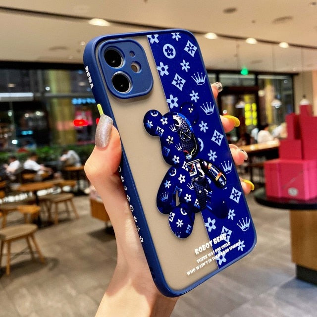 Luxury Bear Phone Cases with Mini Camera Lens Cover Case for iPhone freeshipping - Best iPhone Cases Accessories