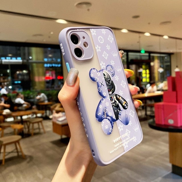 Luxury Bear Phone Cases with Mini Camera Lens Cover Case for iPhone freeshipping - Best iPhone Cases Accessories