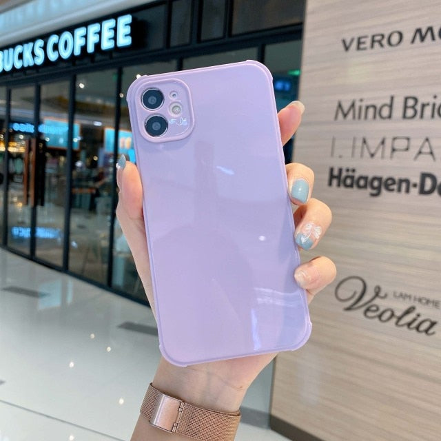 Candy Color Airbag Soft Tpu Phone Cases for iPhone 11 Pro 12 13 Pro Max Mini Shockproof Cover for iPhone 7 8 Plus XR XS Max Se freeshipping - Best iPhone Cases Accessories