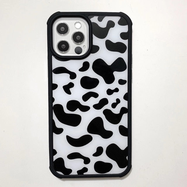Leopard Print Milk Cow Zebra Stripe Phone Case For iPhone 13 12 11 Pro Max Mini XR X XS 7 8 Plus SE 2020 Hard Back Cover freeshipping - Best iPhone Cases Accessories