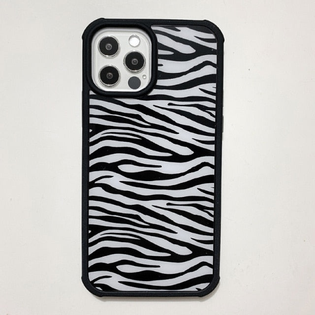 Leopard Print Milk Cow Zebra Stripe Phone Case For iPhone 13 12 11 Pro Max Mini XR X XS 7 8 Plus SE 2020 Hard Back Cover freeshipping - Best iPhone Cases Accessories