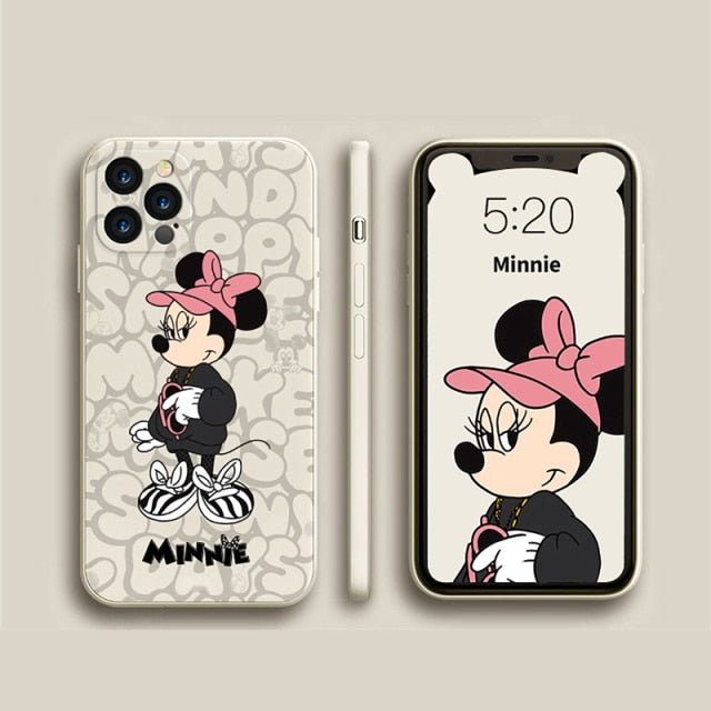 DISNEY 2021 Minnie Silicone Case for IPhone 13 13Pro Xs Max iPhone 7 8 Plus 12 Official Liquid Silicon 360 Full Cover zz0524 freeshipping - Best iPhone Cases Accessories