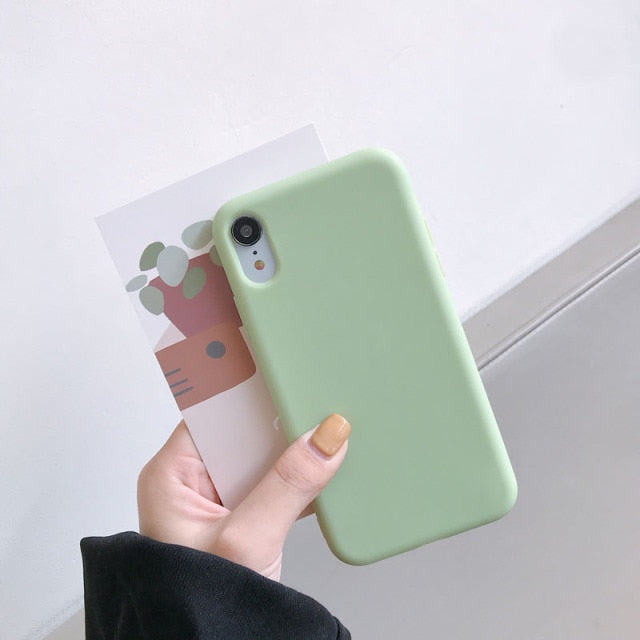 Luxury Silicone Phone Case for iPhone 11 12 Pro Max mini Soft Candy Cover for iPhone iPhone XR XS X 6 6S 7 8 Plus Cases freeshipping - Best iPhone Cases Accessories