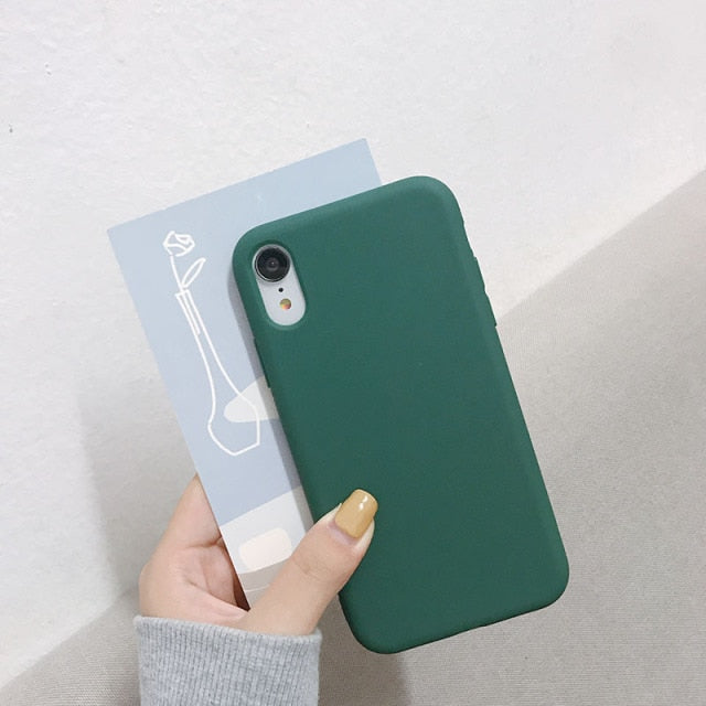 Luxury Silicone Phone Case for iPhone 11 12 Pro Max mini Soft Candy Cover for iPhone iPhone XR XS X 6 6S 7 8 Plus Cases freeshipping - Best iPhone Cases Accessories