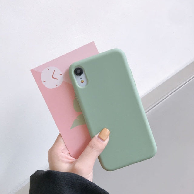 Luxury Silicone Phone Case for iPhone 11 12 Pro Max mini Soft Candy Cover for iPhone iPhone XR XS X 6 6S 7 8 Plus Cases freeshipping - Best iPhone Cases Accessories