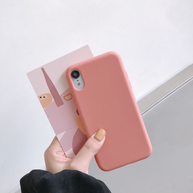 Luxury Silicone Phone Case for iPhone 11 12 Pro Max mini Soft Candy Cover for iPhone iPhone XR XS X 6 6S 7 8 Plus Cases freeshipping - Best iPhone Cases Accessories