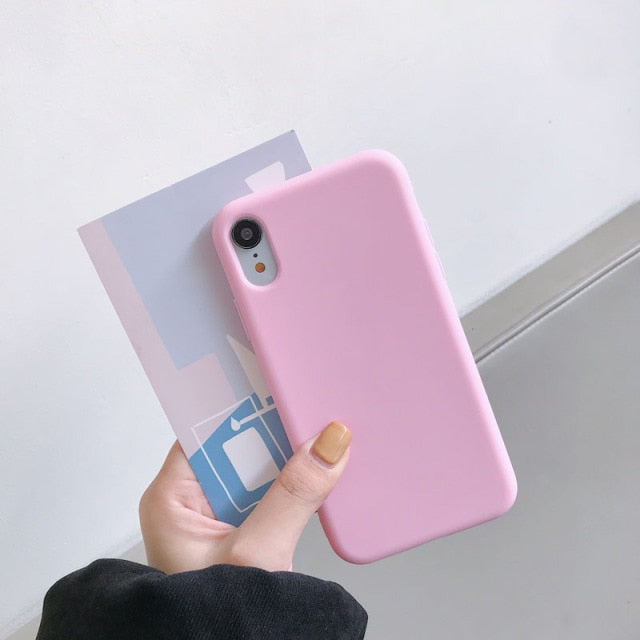 Luxury Silicone Phone Case for iPhone 11 12 Pro Max mini Soft Candy Cover for iPhone iPhone XR XS X 6 6S 7 8 Plus Cases freeshipping - Best iPhone Cases Accessories