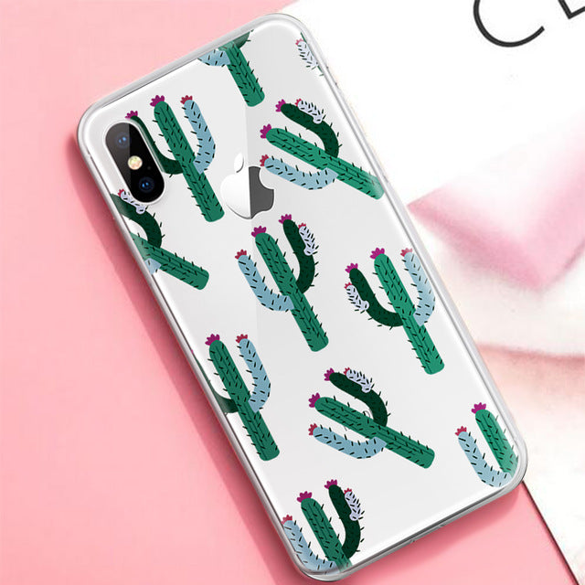 TPU Cactus Pineapple Patterned Case For iPhone X XS Max XR 7 8 6 6S Plus 10 5 S 5S SE Ultra Thin TPU Cover Phone Cases freeshipping - Best iPhone Cases Accessories