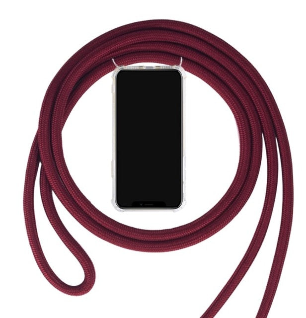 Fancy Holder/Necklace or Shoulder Strap with Clear TPU Case For iPhone freeshipping - Best iPhone Cases Accessories
