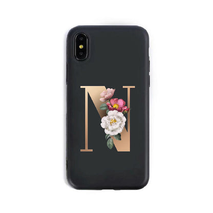 A–Z Alphabet Silicone Phone Case – Personalized TPU Back Cover for iPhone