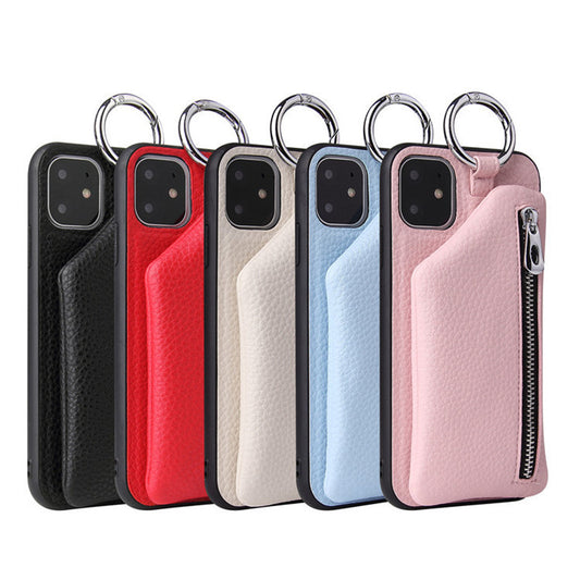 Leather Strap Cord Coin Purse Phone Case