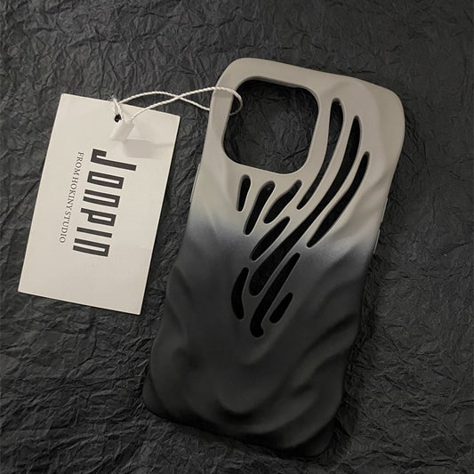Wavy Cartoon Cute iPhone Case – Soft Rubber Anti-Drop Protective Cover with Heat Dissipation Design
