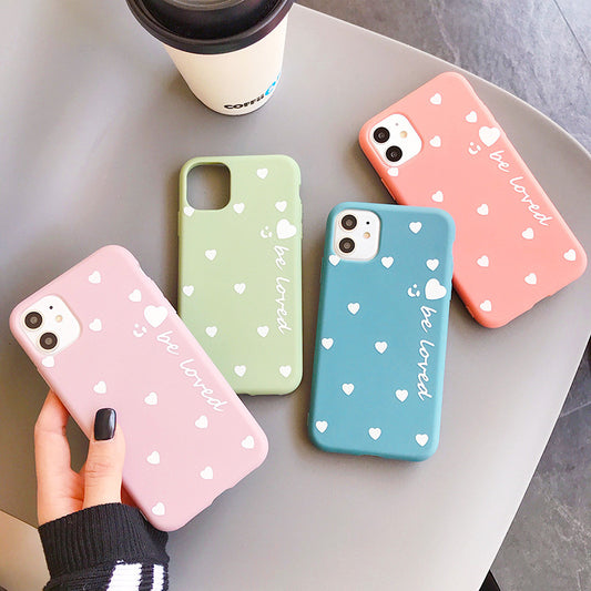 Love Heart Soft TPU iPhone Case – Cute & Colorful Back Cover for Multiple iPhone Models