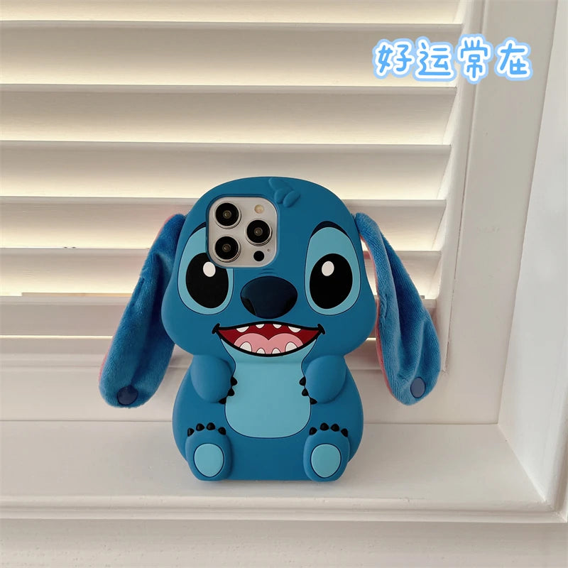 Stitch 3D Plush Ears Soft Silicone for iPhone