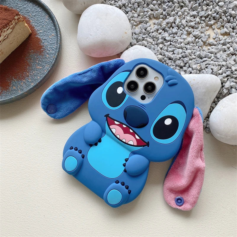 Stitch 3D Plush Ears Soft Silicone for iPhone