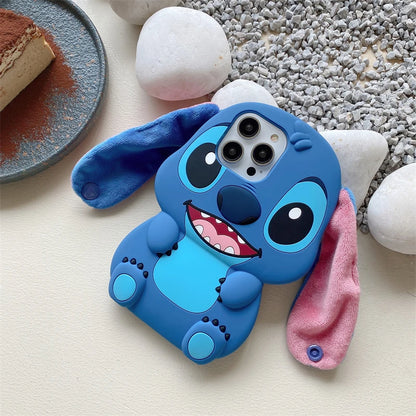 Stitch 3D Plush Ears Soft Silicone for iPhone